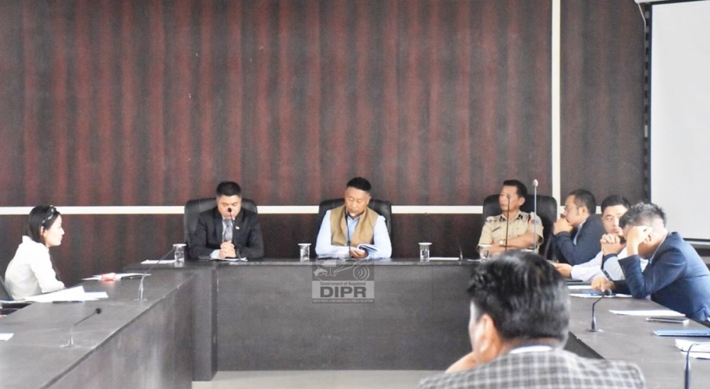 MLA and DPDB Chairman, Kohima, Dr Tseilhoutuo Rhutso addressing the Kohima DPDB meeting held on April 15. (DIPR Photo)